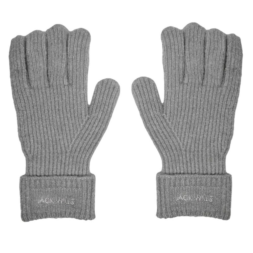 Jack Wills Unisex Adult Knitted Fleece Gloves / Grey Marl
